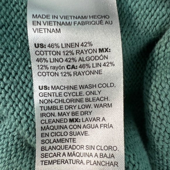 Chico's Linen Cotton Womens Sweater XL Flowy Breathable Coastal Nautical Beachy - Picture 9 of 10